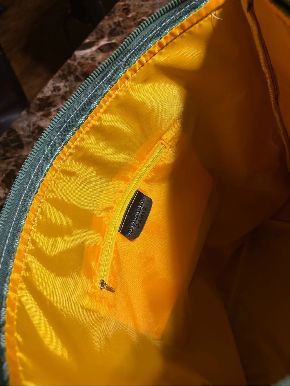Goyard Green Leather Backpack Tote